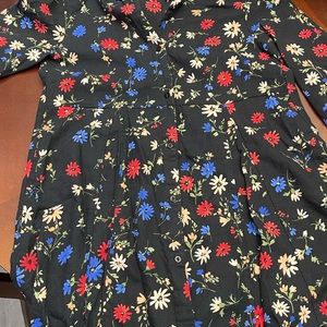 ZARA girls button up long sleeve flower dress size 9